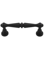 Edwardian Cabinet Pull - 3 inch Center-to-Center in Flat Black.